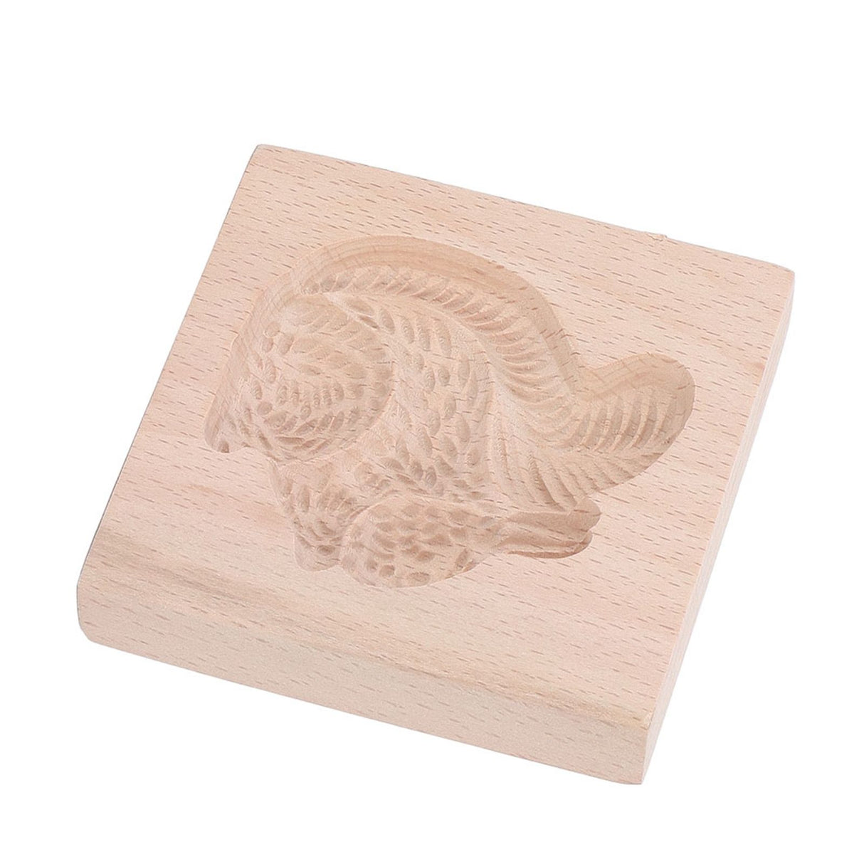 Wooden Cookie Mould Beechwood Reusable Washable Biscuit Press Stamp Mold for Kitchen Baking Squirrel