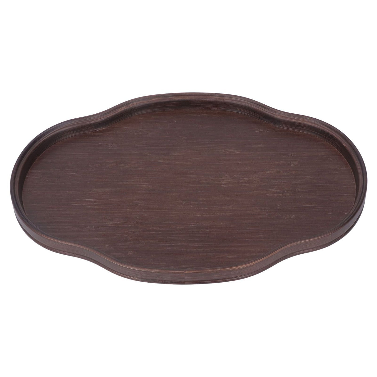 Tea Tray Walnut Color Multifunctional Textured Bamboo Coffee Table Tray for Guest Reception
