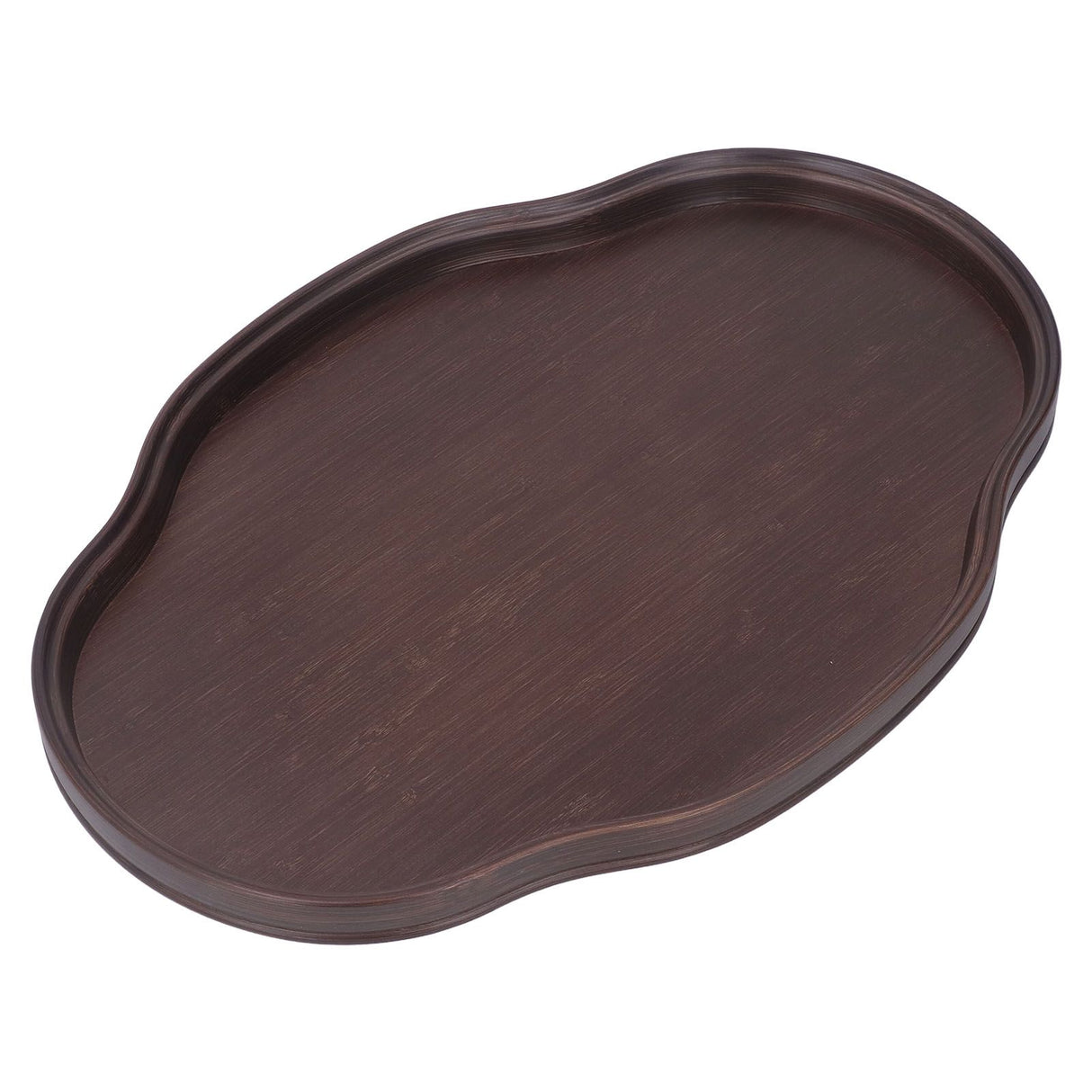 Tea Tray Walnut Color Multifunctional Textured Bamboo Coffee Table Tray for Guest Reception