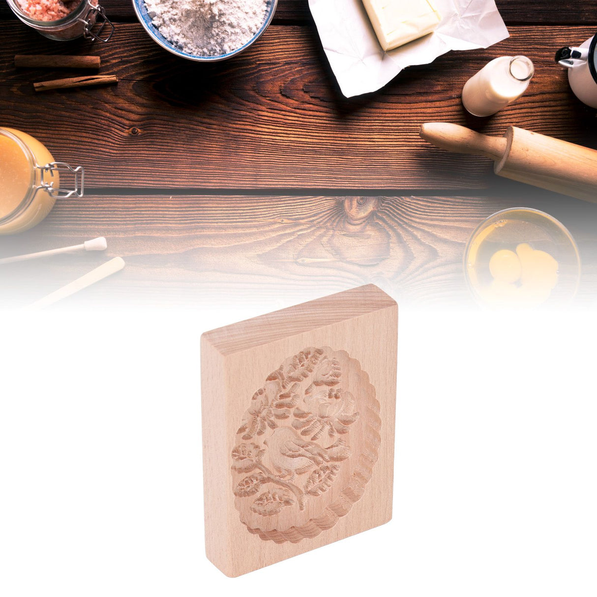 Animal Cookie Mold Lovely Vivid Wooden Biscuit Press Stamp Easy Demoulding Smoothly Cookie Mold Titmouse