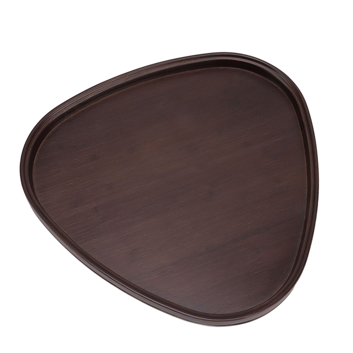 Wood Serving Tray Sturdy Bamboo Simple Elegant Triangular Multifunction Wooden Tea Tray for Cafe Office Dining Table Large