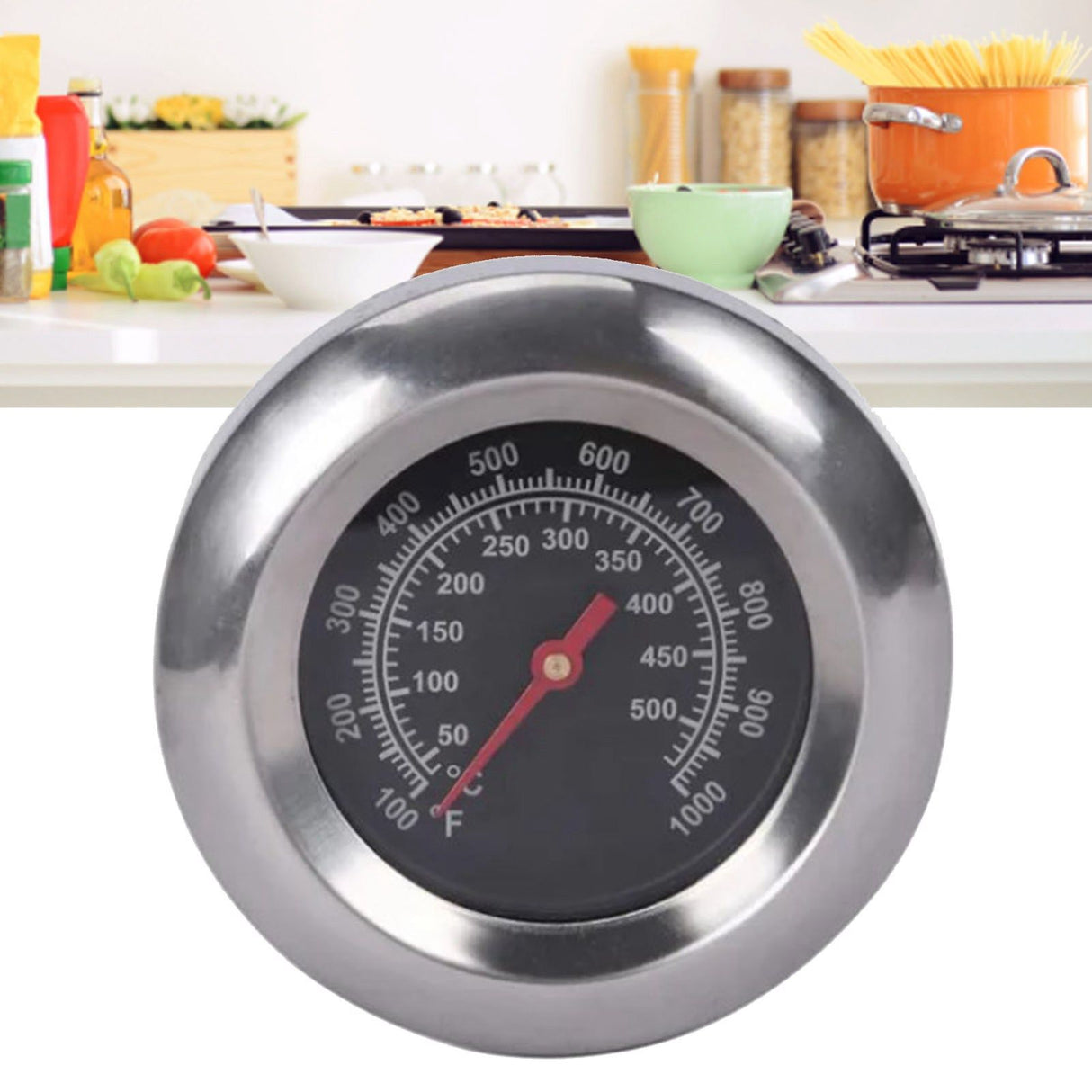 Grill Thermometer Alloy Steel High Accuracy M10 Thread Clear Scale Easy Assembly BBQ Thermometer for Kitchen Camping