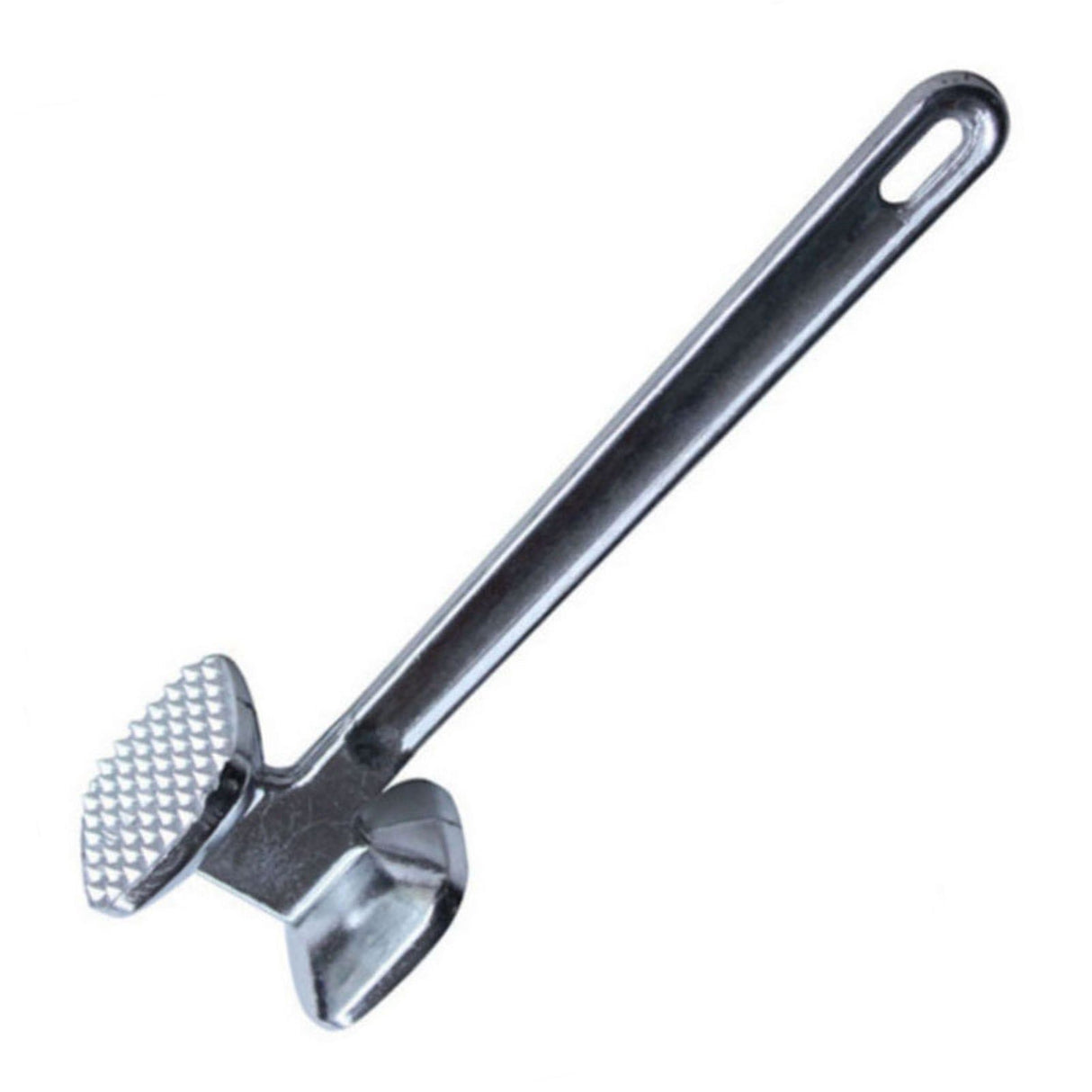 Meat Tenderizer Aluminium Alloy Round Silver Ergonomic Meat Mallet for Kitchen Steak