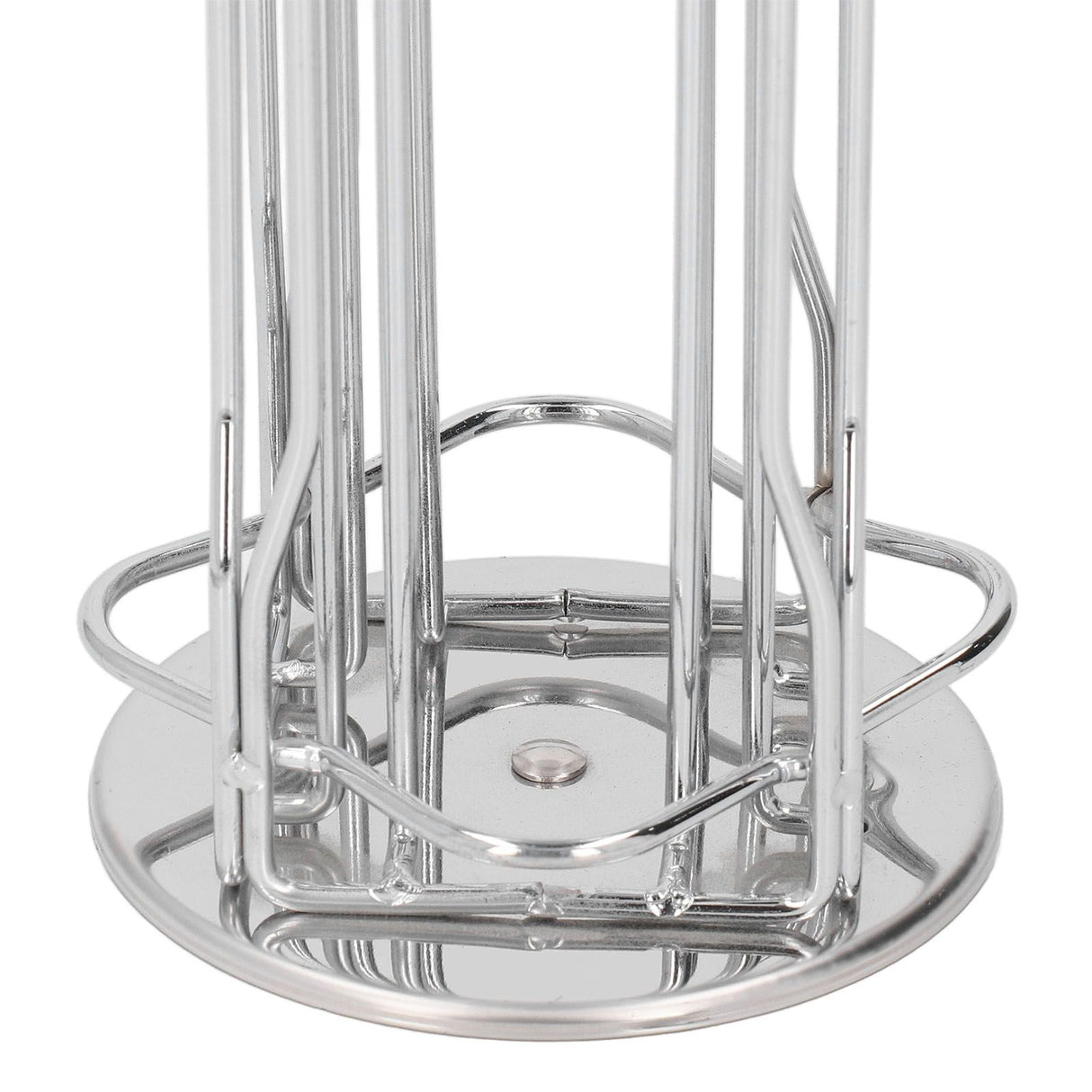 Coffee Capsule Stand 360° Rotation Anti Slip Thick Base Wrought Iron Capsule Pod Holder for Vertuoline 20pods Silver