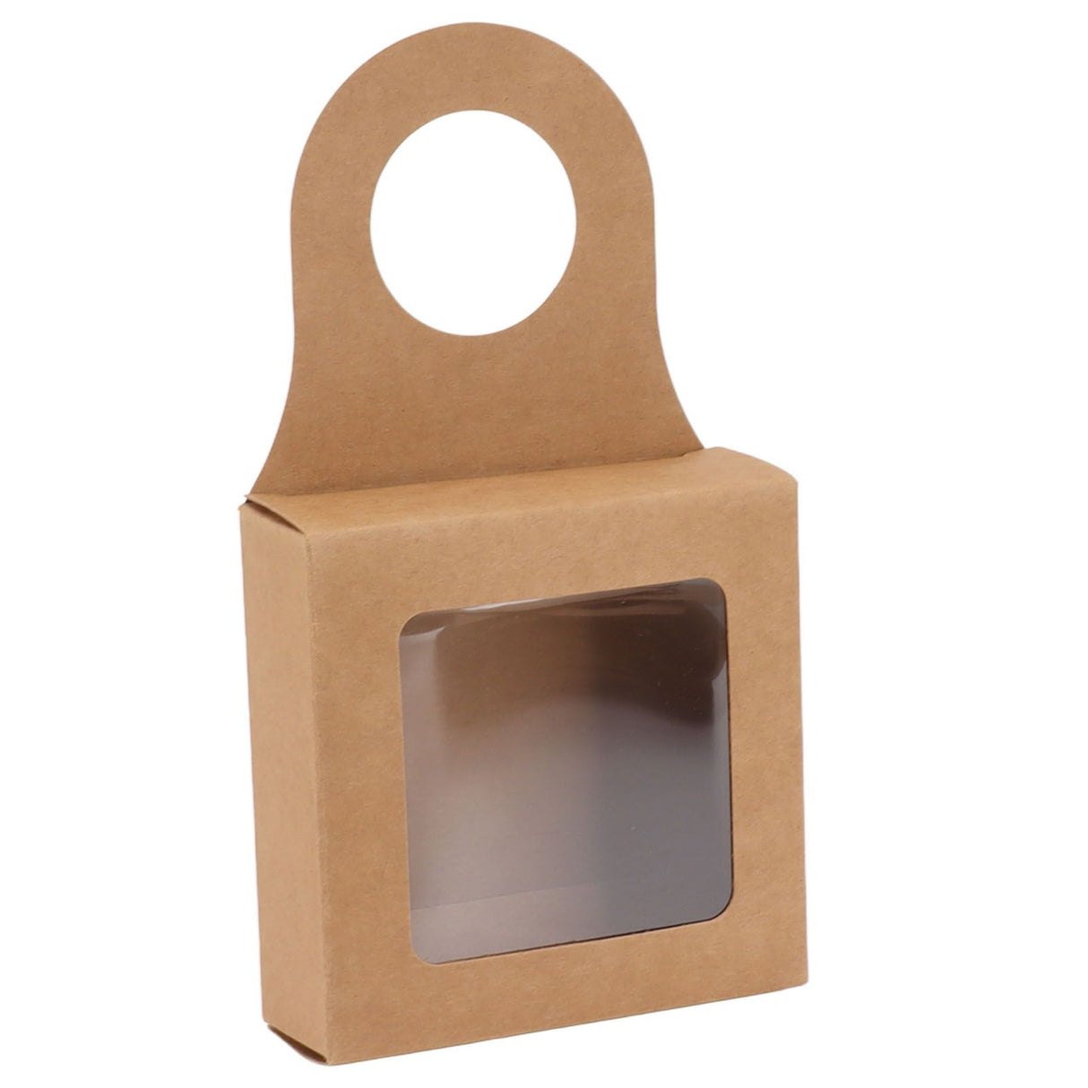 25 Count Kraft Paper Wine Bottle Box with Hanging Hook Window Foldable Kraft Gift Boxes