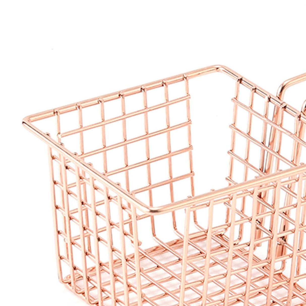 Fryer Basket Iron French Fry Holder Frying Strainer with Handle for Restaurant Home Rose Gold
