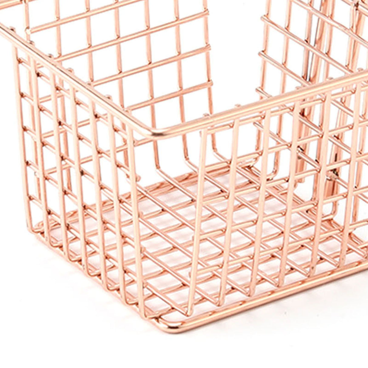 Fryer Basket Iron French Fry Holder Frying Strainer with Handle for Restaurant Home Rose Gold