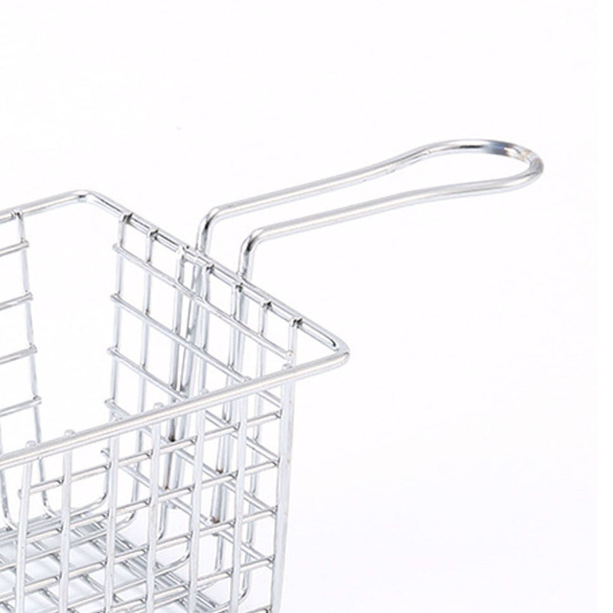 Fryer Basket Iron French Fry Holder Frying Strainer with Handle for Restaurant Home Electroplating Color