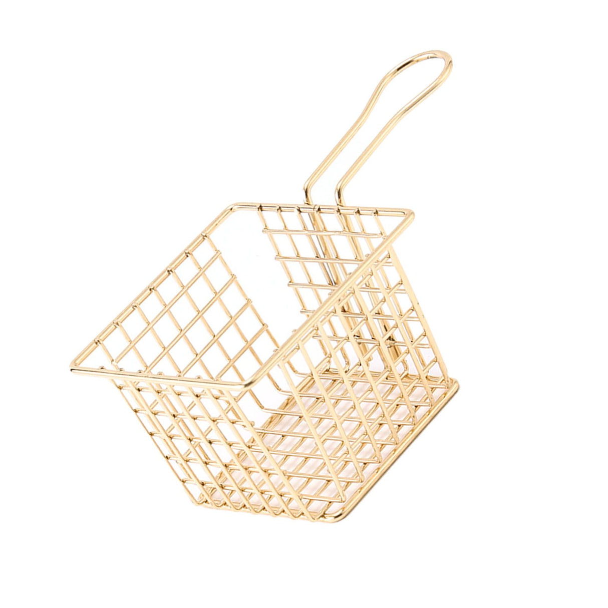 Fryer Basket Iron French Fry Holder Frying Strainer with Handle for Restaurant Home Imitation Gold