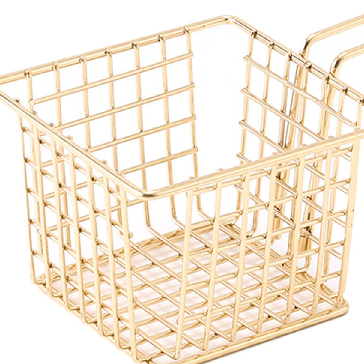 Fryer Basket Iron French Fry Holder Frying Strainer with Handle for Restaurant Home Imitation Gold