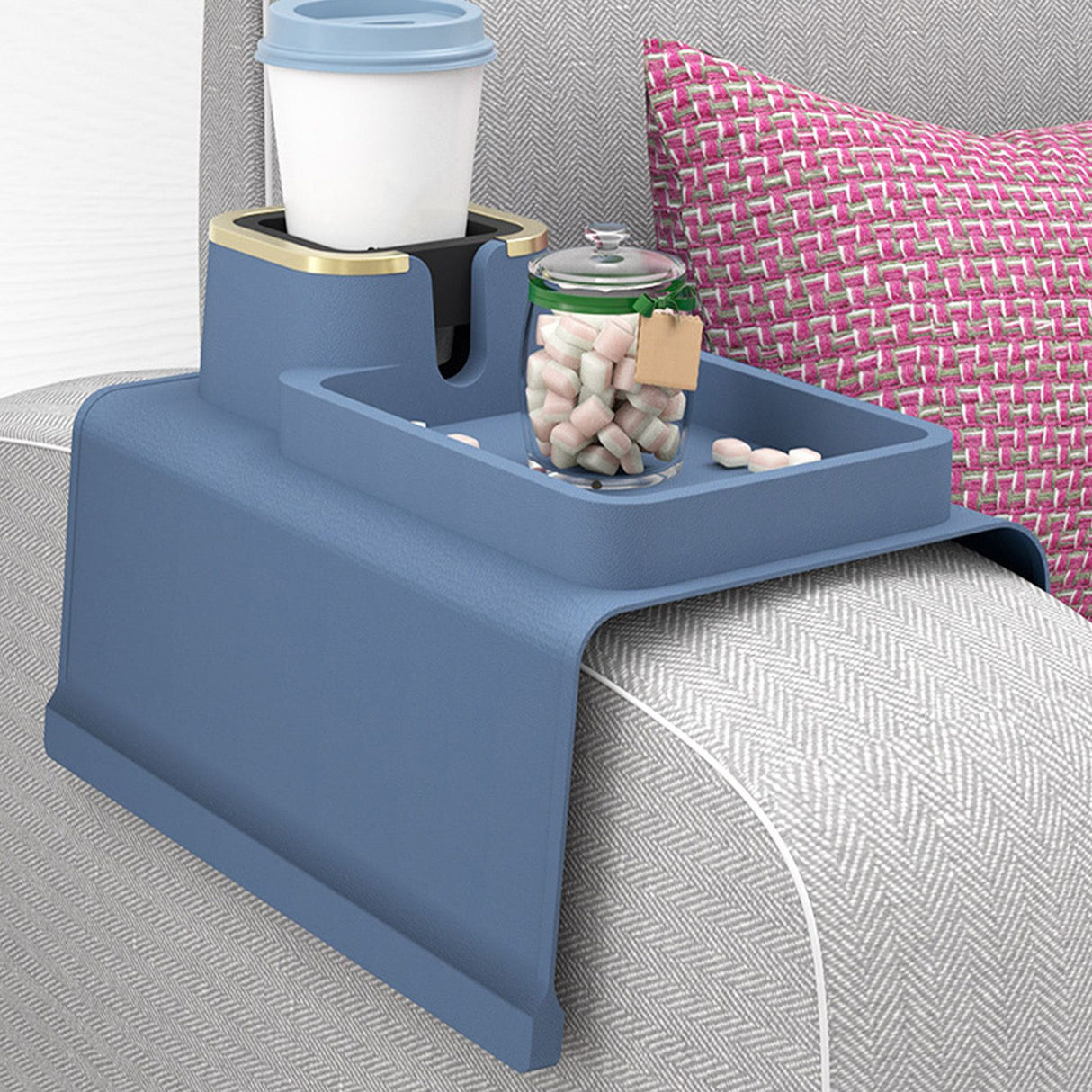 Sofa Armrest Cup Holder Tray Silicone Multifunctional Insulated Shelving Home Supplies