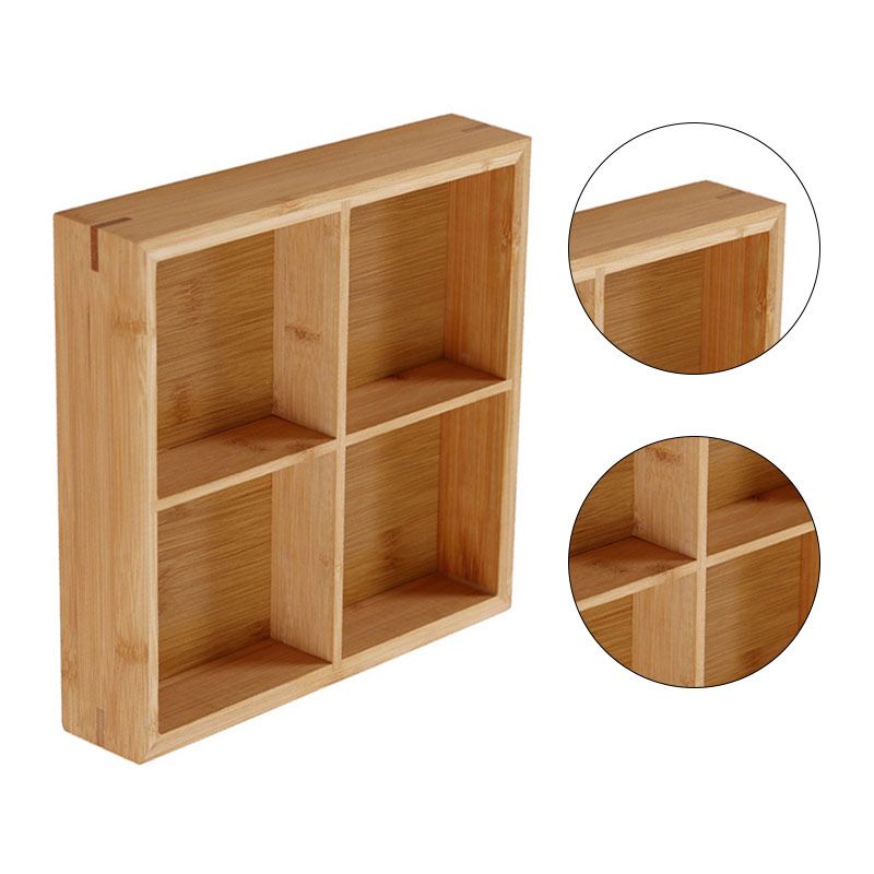Divided Wooden Tray Multi Compartments Serving Tray for Hot Pot Restaurants Sushi Plate 4 Compartments