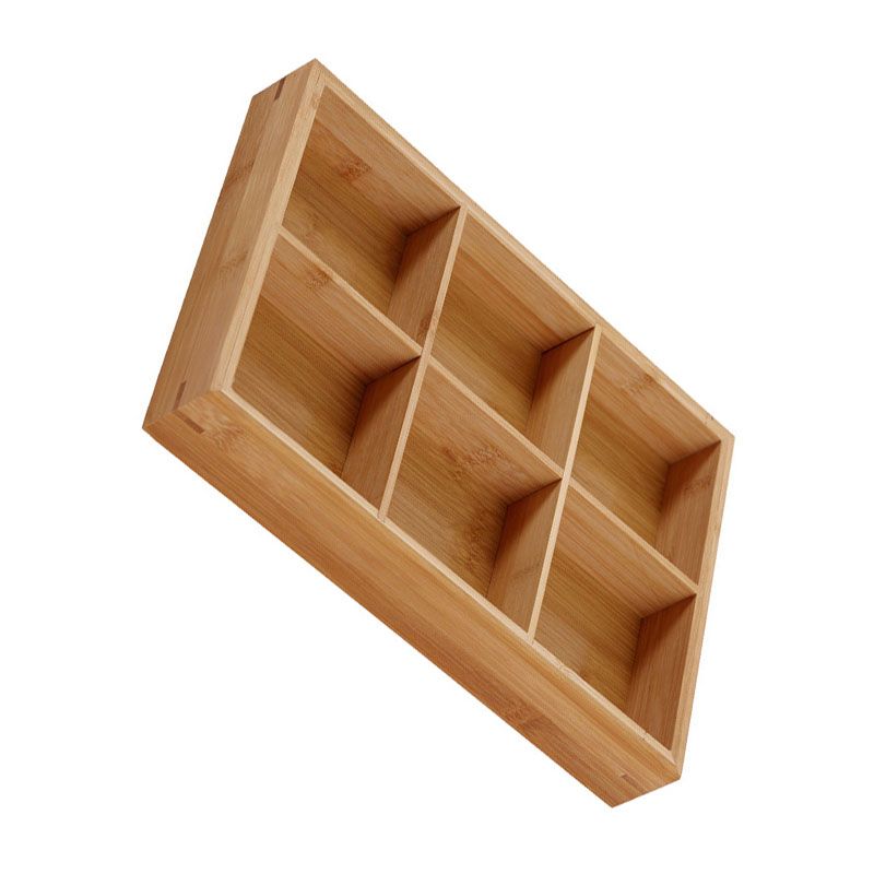 Divided Wooden Tray Multi Compartments Serving Tray for Hot Pot Restaurants Sushi Plate 6 Compartments