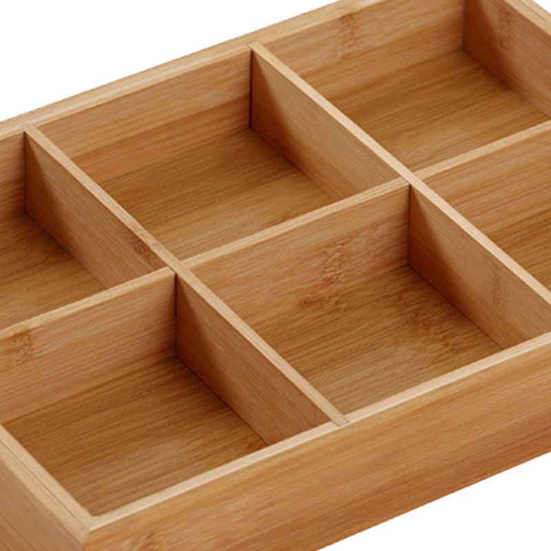 Divided Wooden Tray Multi Compartments Serving Tray for Hot Pot Restaurants Sushi Plate 6 Compartments