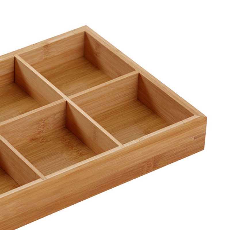 Divided Wooden Tray Multi Compartments Serving Tray for Hot Pot Restaurants Sushi Plate 6 Compartments