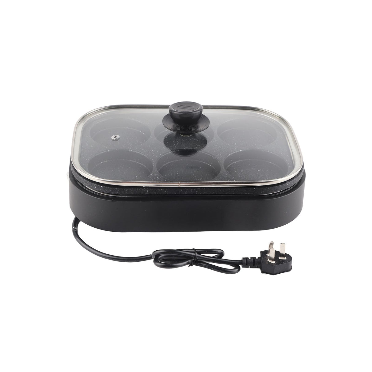 6 Hole Egg Frying Pan Nonstick Breakfast Pot Multifunctional Breakfast Maker Hamburger Machine With Pot Cover
