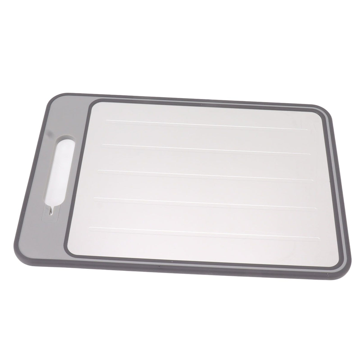 Defrosting Tray Double Sided Grinding Thawing Cutting Board with Sharpener for Frozen Meat Grey