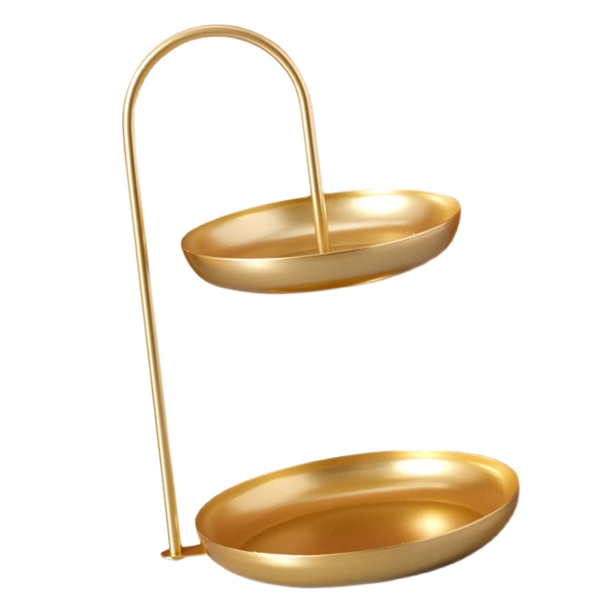 2 Tier Iron Fruit Serving Tray Waterproof Multi Tier Storage Platter for Coffee Table Party Gold