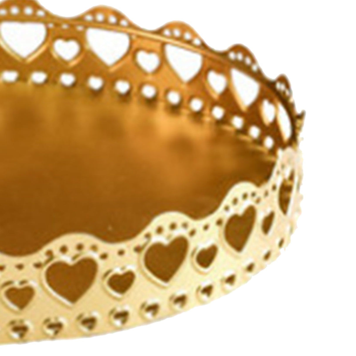 Double Layer Pastry Tray Decorative Copper Gold Biscuits Dessert Display Plate for Wedding Loving Heart