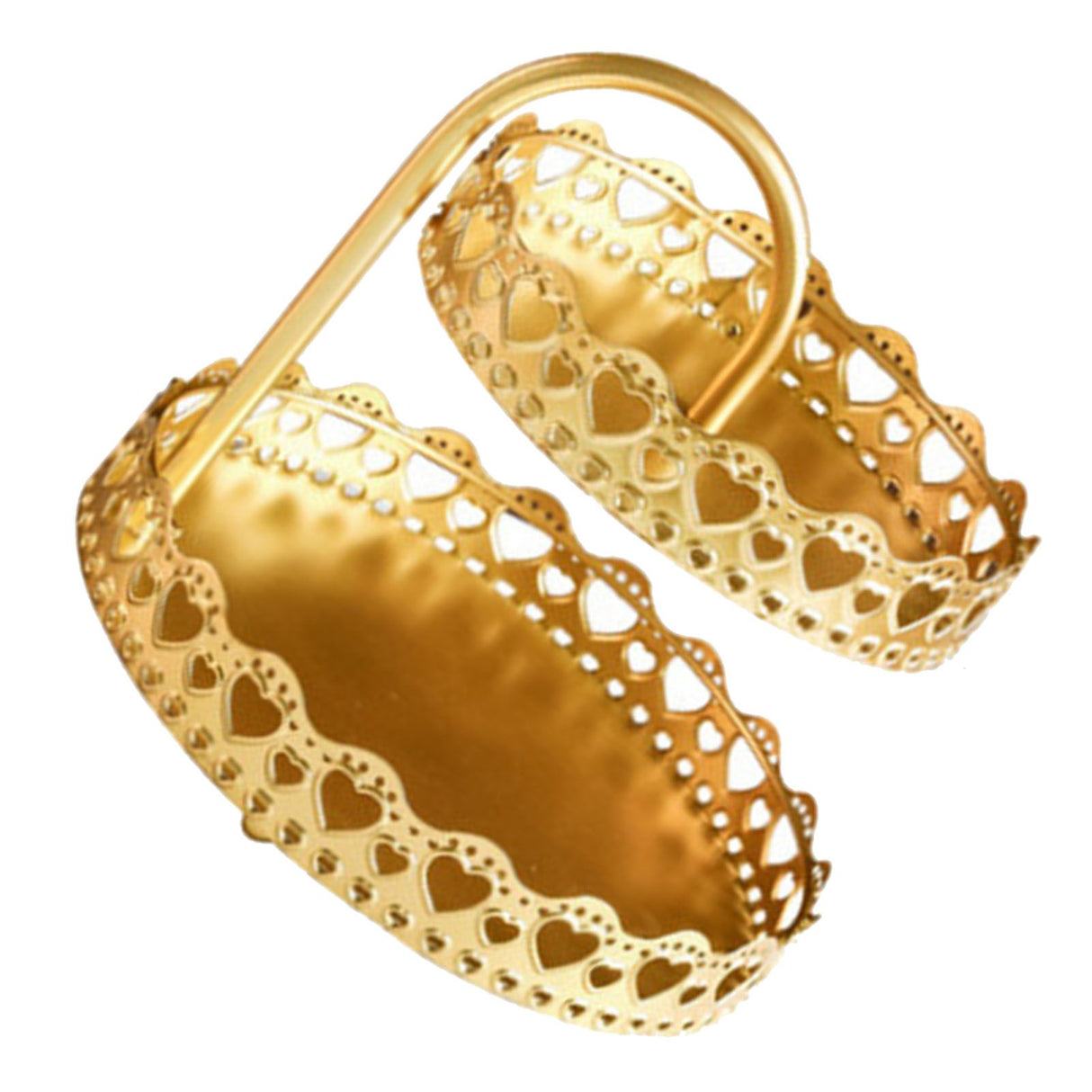 Double Layer Pastry Tray Decorative Copper Gold Biscuits Dessert Display Plate for Wedding Loving Heart