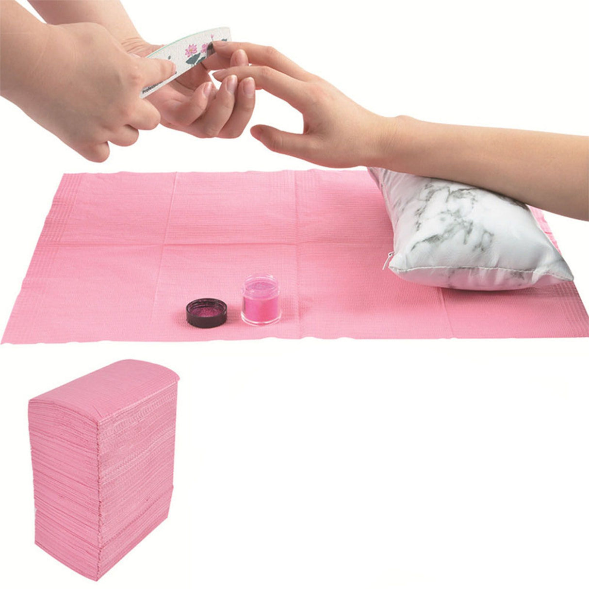 125PCS Tattoo Clean Pad Good Absorption Thick Cloth Disposable Tattoo Tablecloth for Tattooist Pink