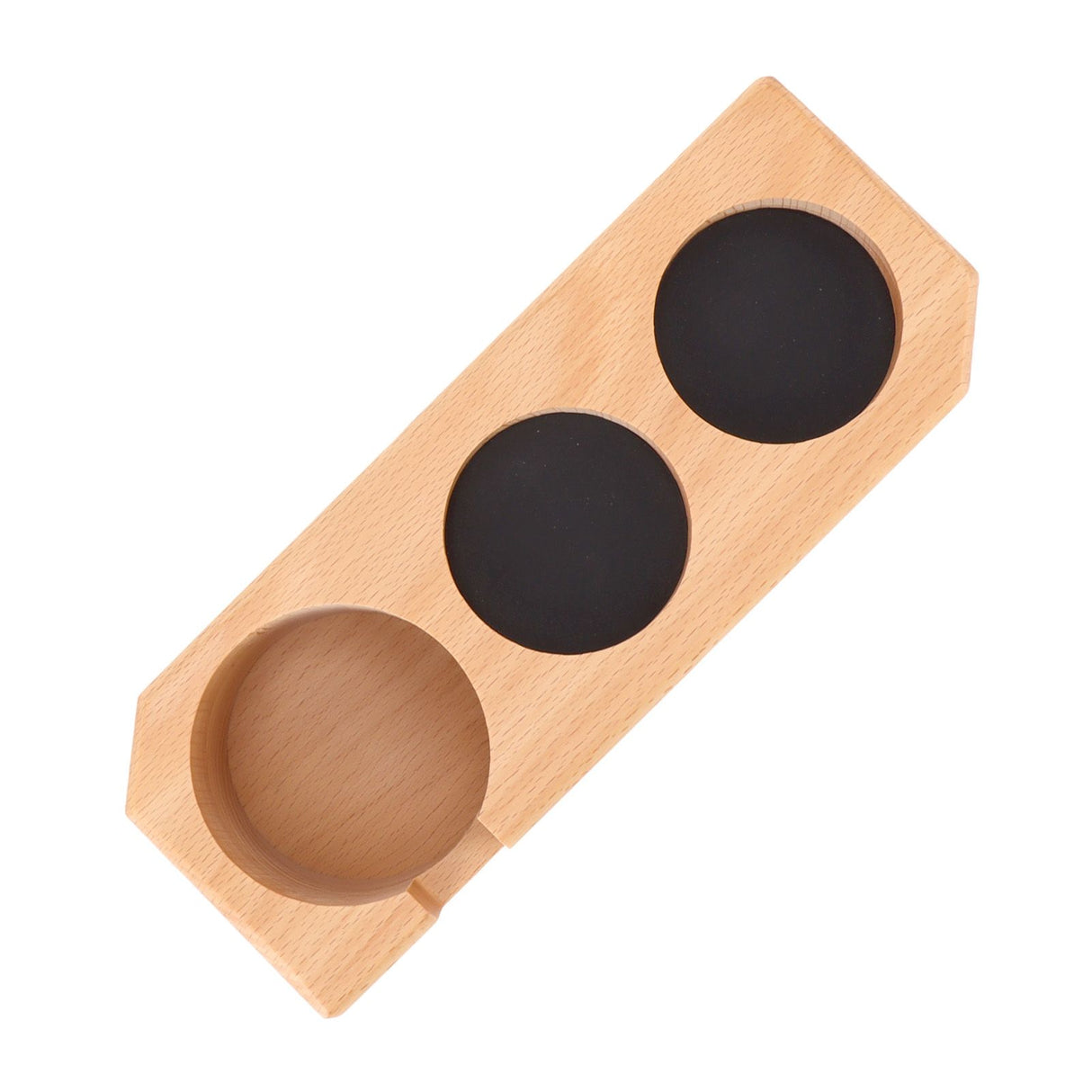 Tamping Station Beech Wood Tamper Mat Stand with Anti Slip Pad for Coffee Bar Accessories L