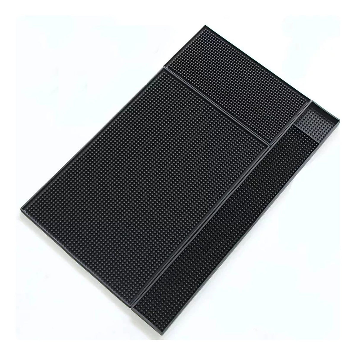 Bar Mat PVC Heat Insulation Drain Pad Black Bar Countertop Spill Mat for Bar Kitchen Restaurant Hotel