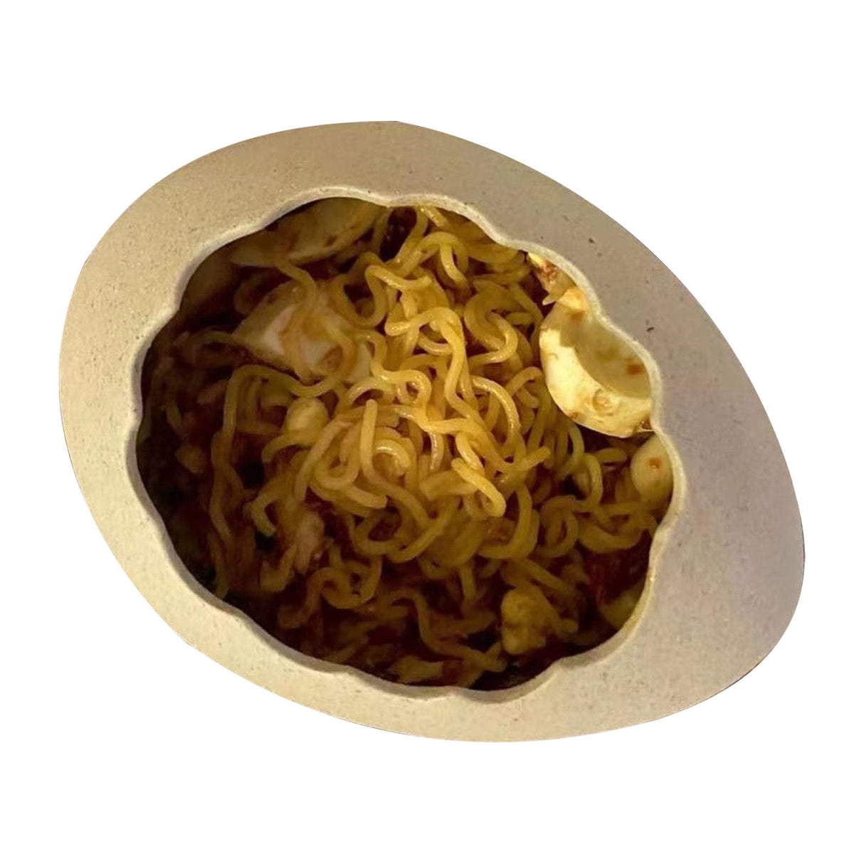 Egg Shell Bowl Ceramic Lifelike Decorative Toxic Free Noodle Dessert Bowl for Home Restaurant