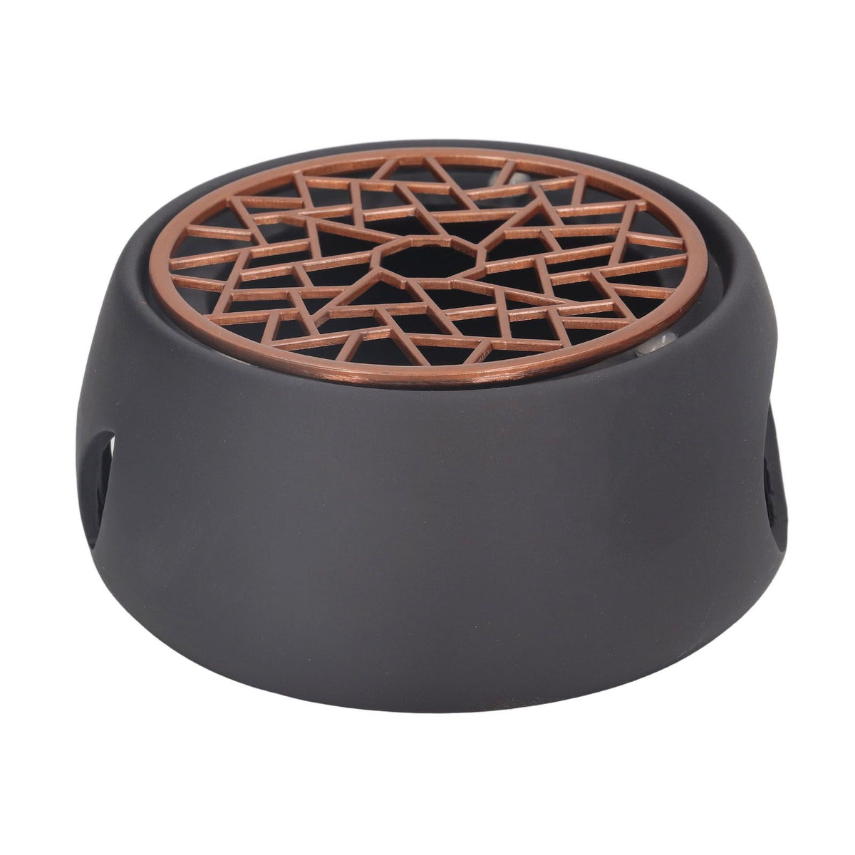 Teapot Warmer Base Ceramic Candle Heater Tea Coffee Milk Light Warmer with Purple Iron Pad for Home Black A Pad