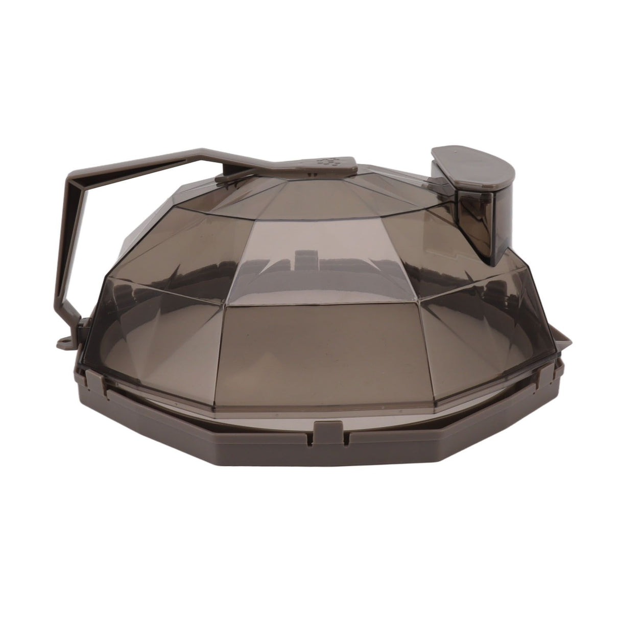 Microwave Splash Heating Cover PC Food Splatter Guard with Extension Handle for Kitchen Cooking Brown
