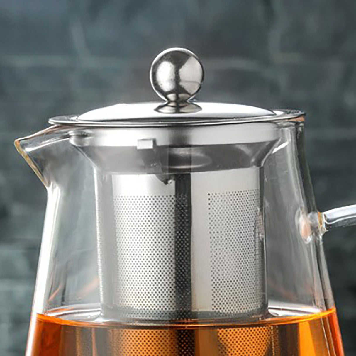 1300ml Glass Teapot Thickened Heat Resistant Clear Ergonomic Handle for Loose Leaf Blooming Tea