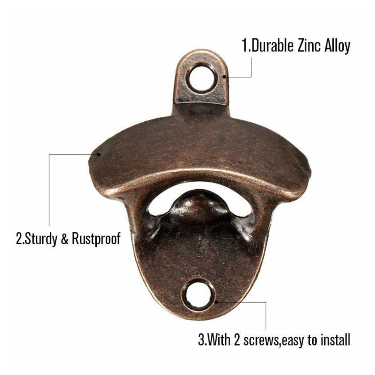 10 Pcs Wall Mount Bottle Opener Vintage Style Rustic Strong Durable Metal Beer Cap Opener for Bar Restaurant Home