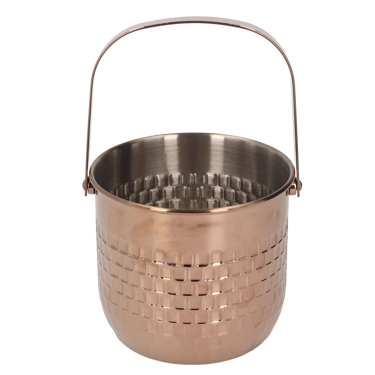Wine Bucket Double Layer Stainless Steel Insulated Ice Wine Bucket for KTV Bar Dinner Party Rose Gold