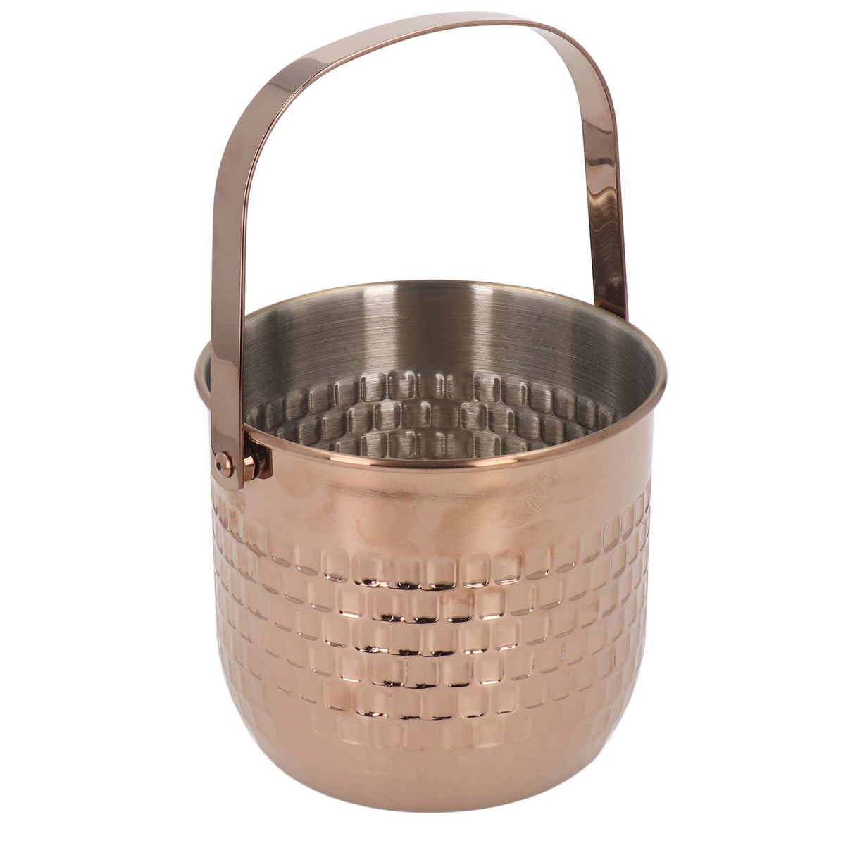 Wine Bucket Double Layer Stainless Steel Insulated Ice Wine Bucket for KTV Bar Dinner Party Rose Gold