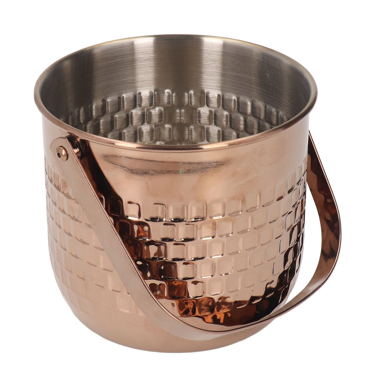 Wine Bucket Double Layer Stainless Steel Insulated Ice Wine Bucket for KTV Bar Dinner Party Rose Gold