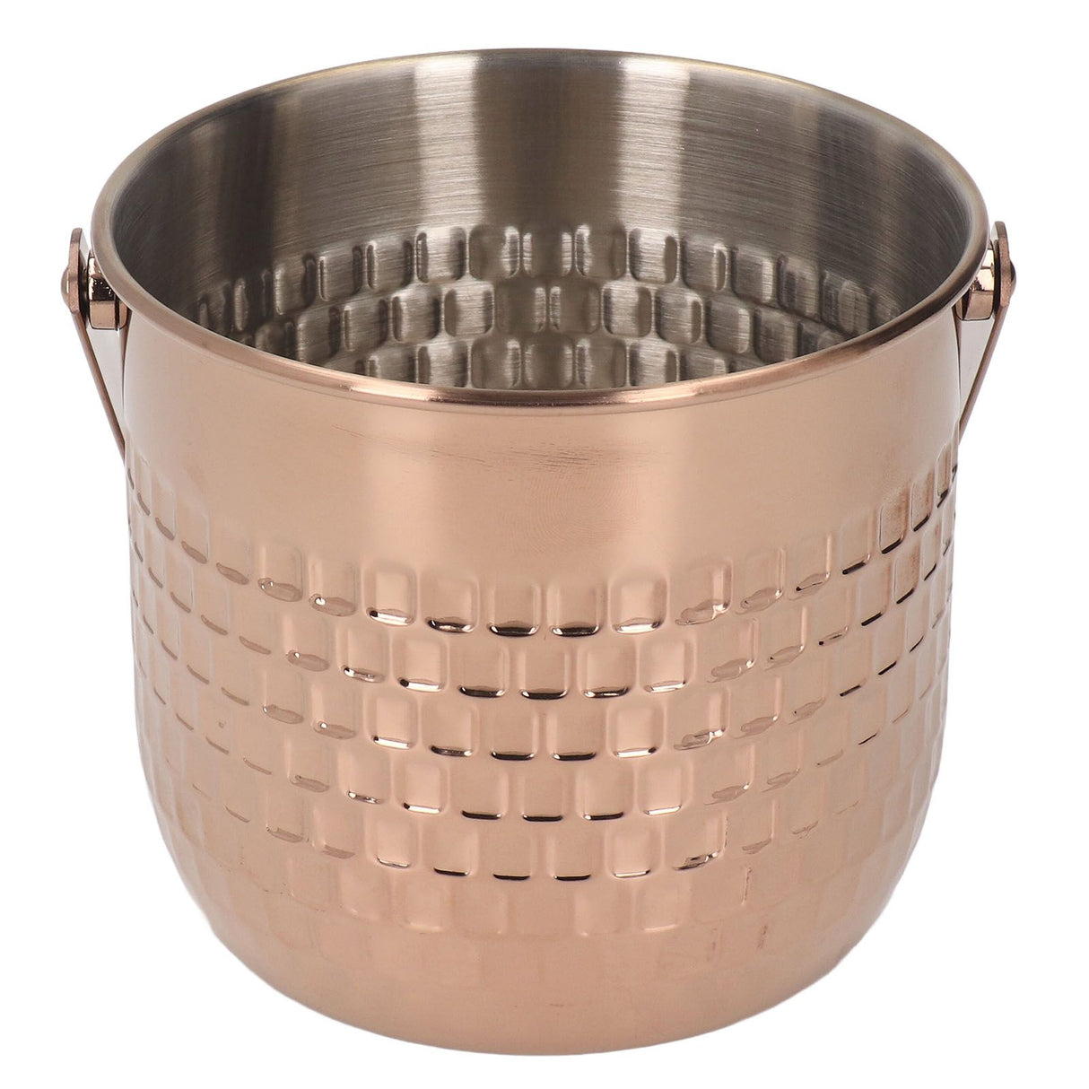 Wine Bucket Double Layer Stainless Steel Insulated Ice Wine Bucket for KTV Bar Dinner Party Rose Gold