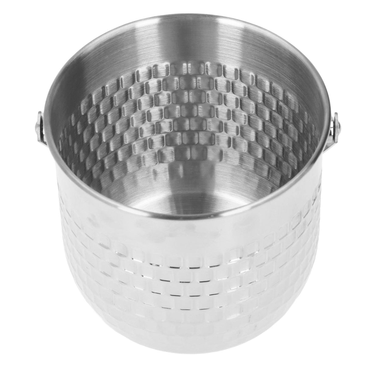 Wine Bucket Double Layer Stainless Steel Insulated Ice Wine Bucket for KTV Bar Dinner Party Silver