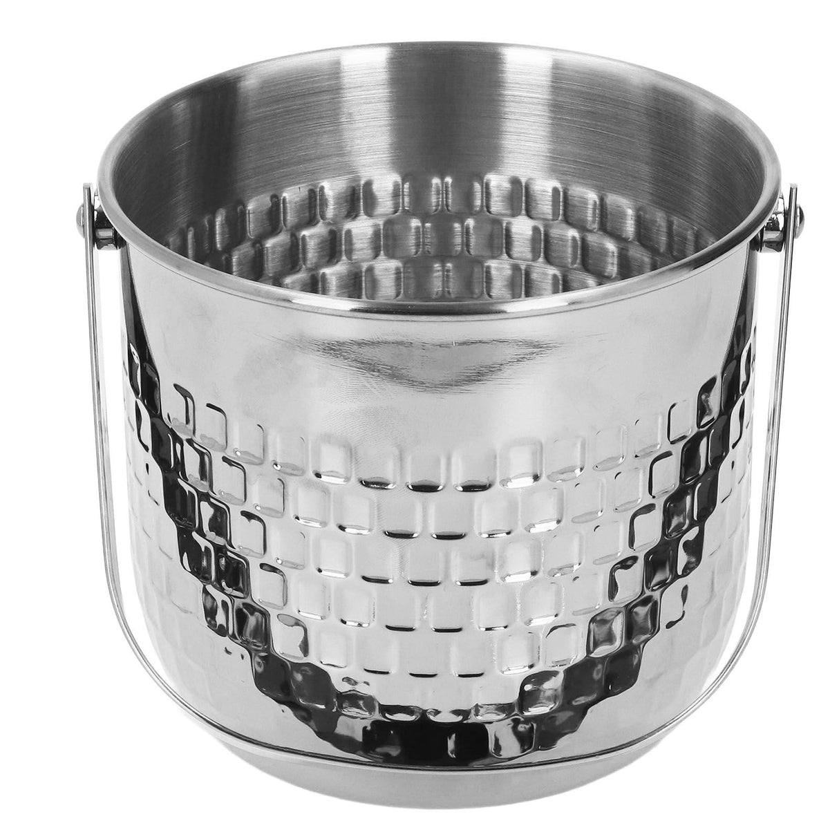 Wine Bucket Double Layer Stainless Steel Insulated Ice Wine Bucket for KTV Bar Dinner Party Silver