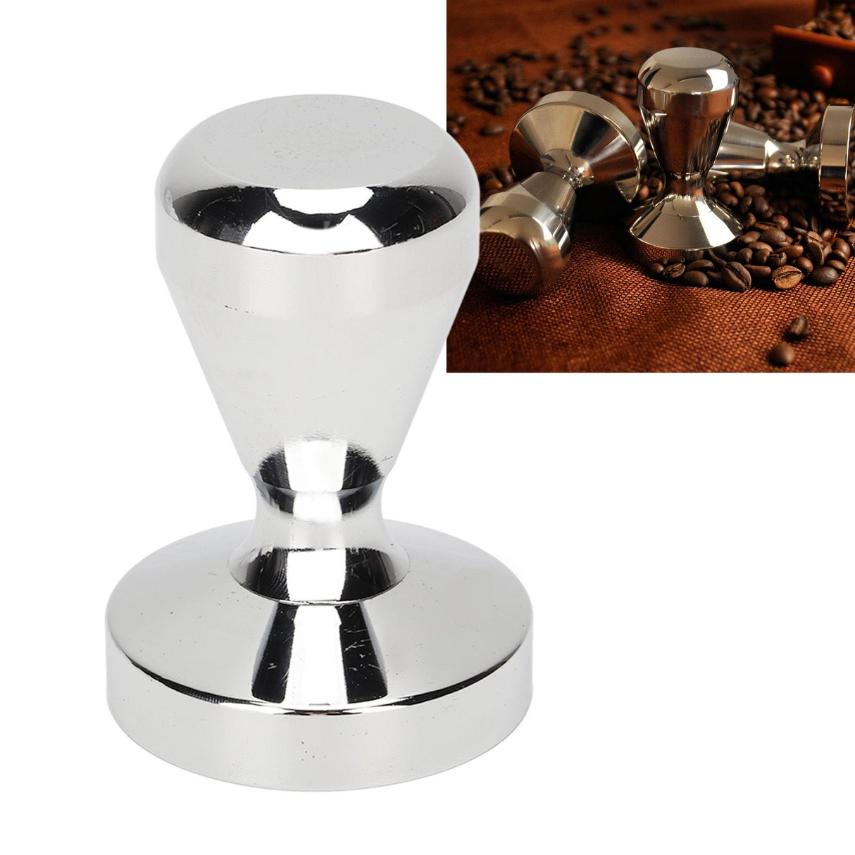 Coffee Hand Tamper Non Slip Stainless Steel Comfortable Hand Feel Modern Coffee Machine Manual Tamper 51mm/2.01in