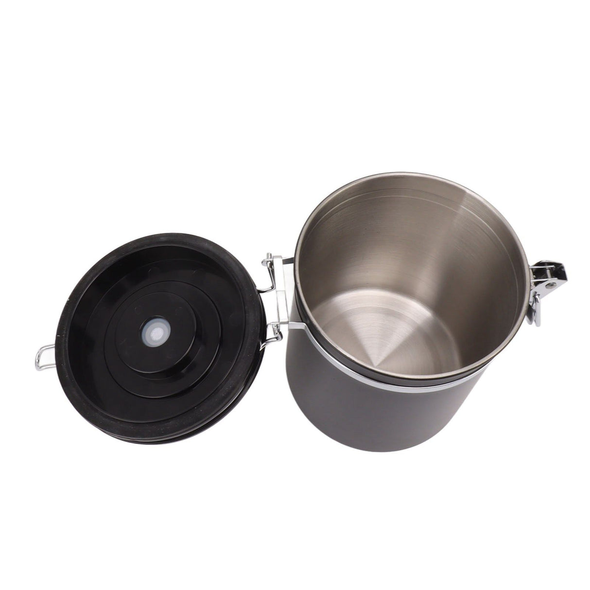 Coffee Bean Storage Container 304 Stainless Steel Exhaust Valve Coffee Bean Sealed Tank with Date Tracker and Scoop 1.5L (12x15cm / 4.7x5.9in)