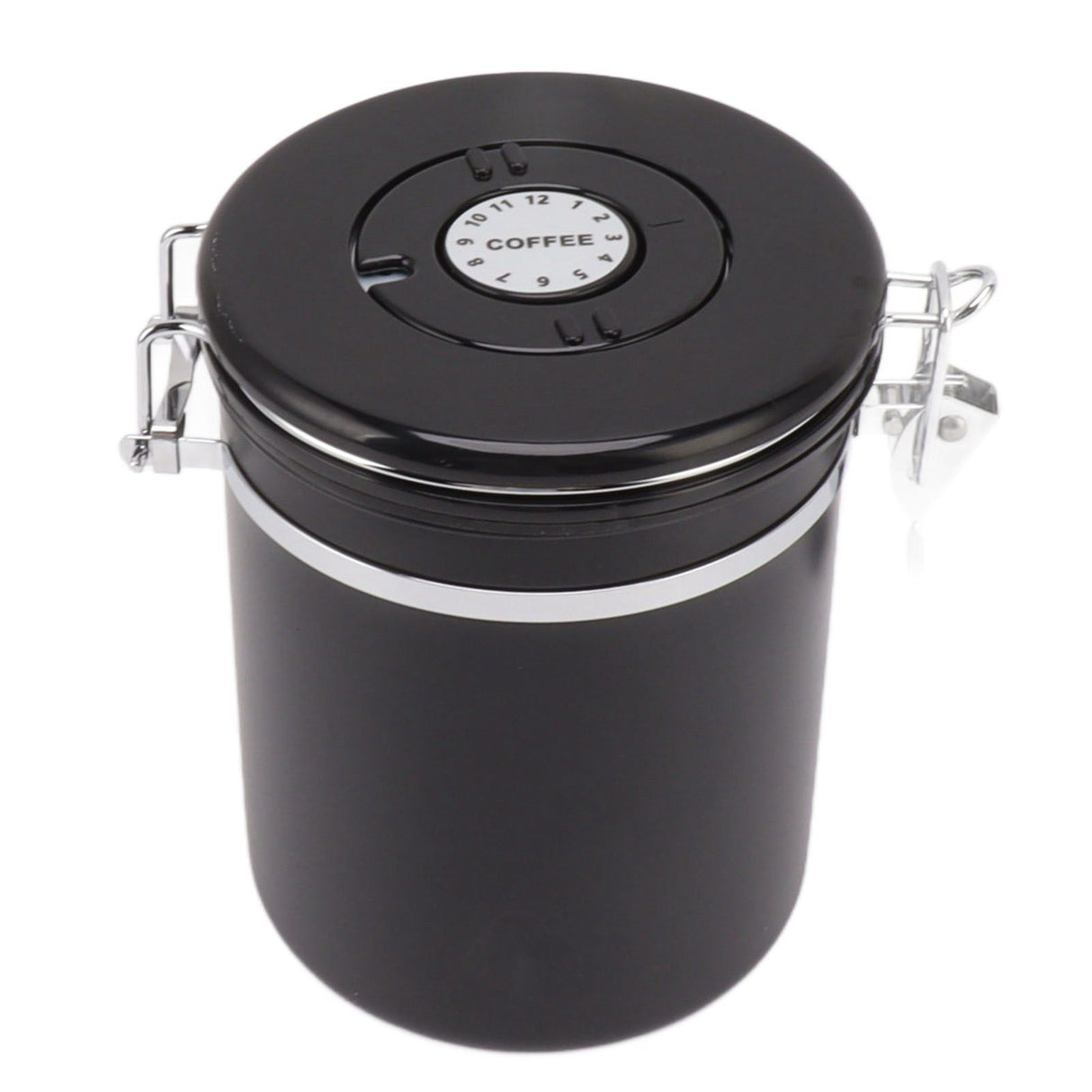 Coffee Bean Storage Container 304 Stainless Steel Exhaust Valve Coffee Bean Sealed Tank with Date Tracker and Scoop 1.8L (12x18cm / 4.7x7.1in)