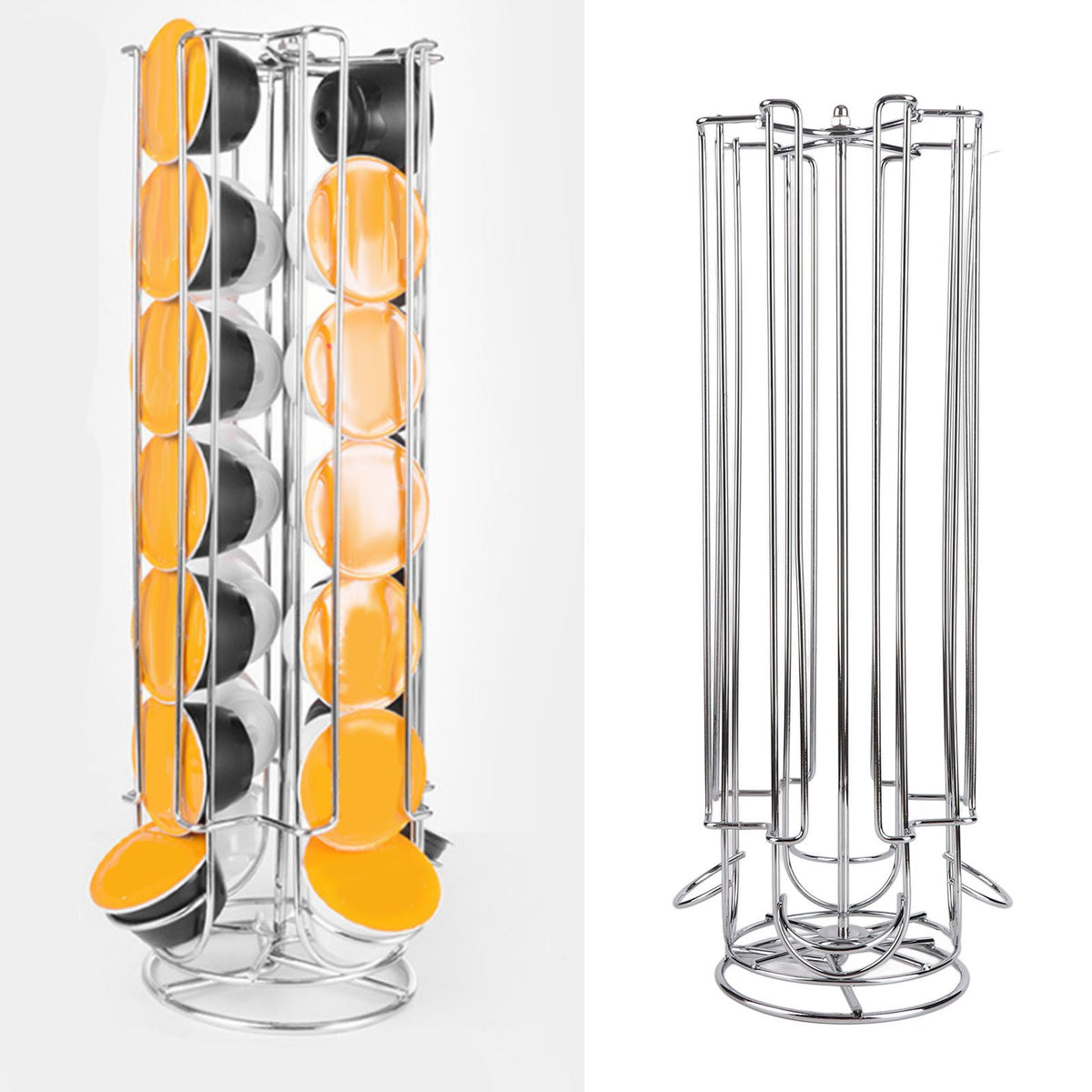 Coffee Pod Holder Tower Stand Rack Revolving Rotating 28 Capsules Coffee Capsule Organizer for Dolce Gusto