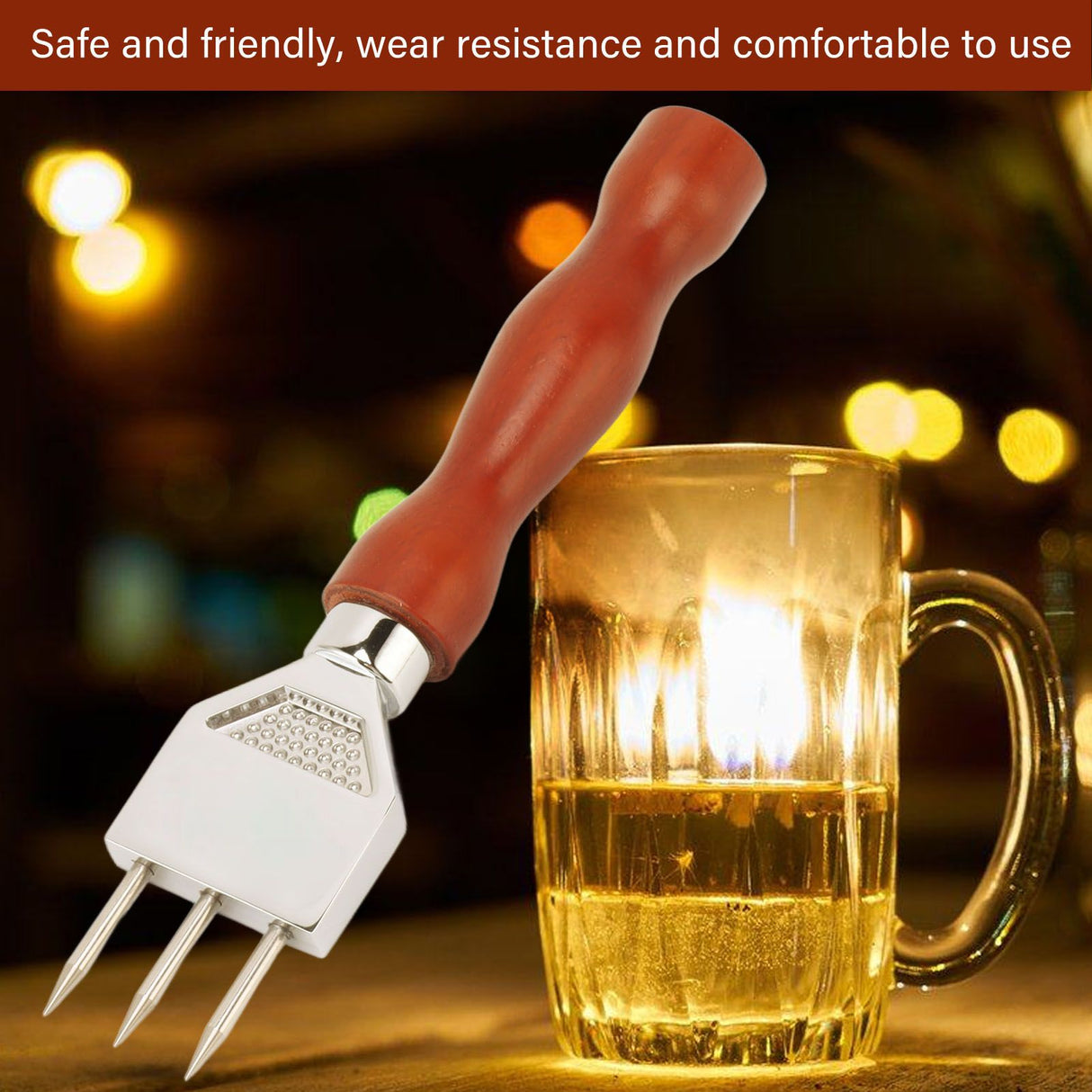 Stainless Steel Ice Chisel Chipper Stable Practical Bar Ice Crusher Chisel Chipper for Home Type A