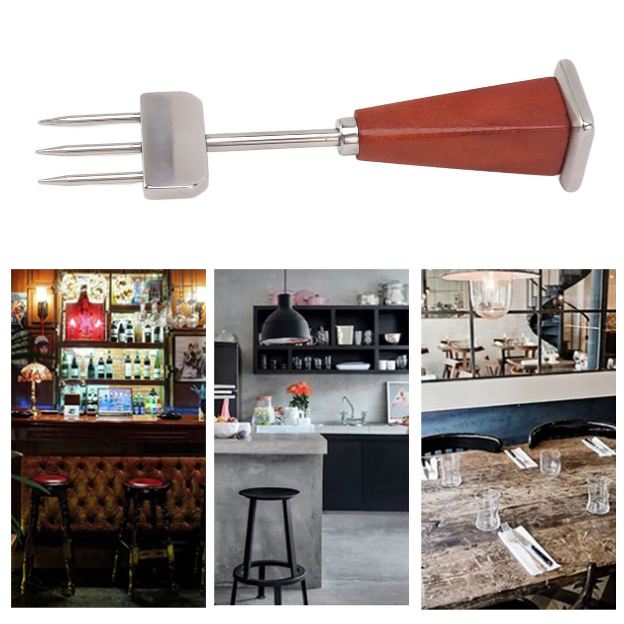 Stainless Steel Ice Chisel Chipper Stable Practical Bar Ice Crusher Chisel Chipper for Home Type B