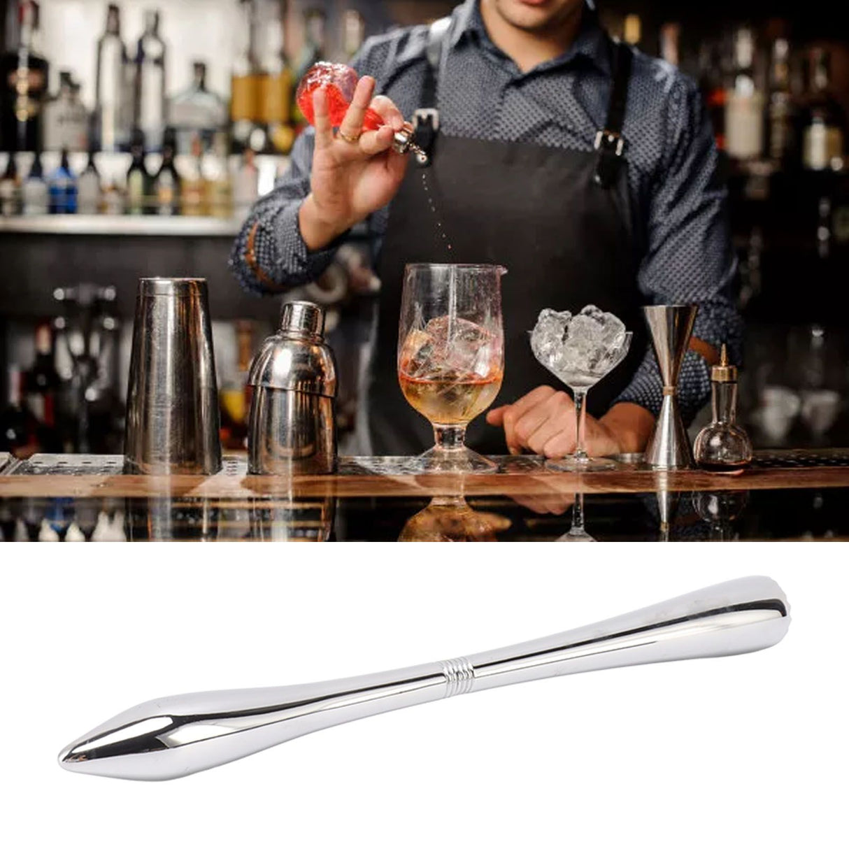 Ice Chipper Professional Manual Full Metal Food Grade Ice Crusher Stick for Kitchen Bar Restaurant Type B