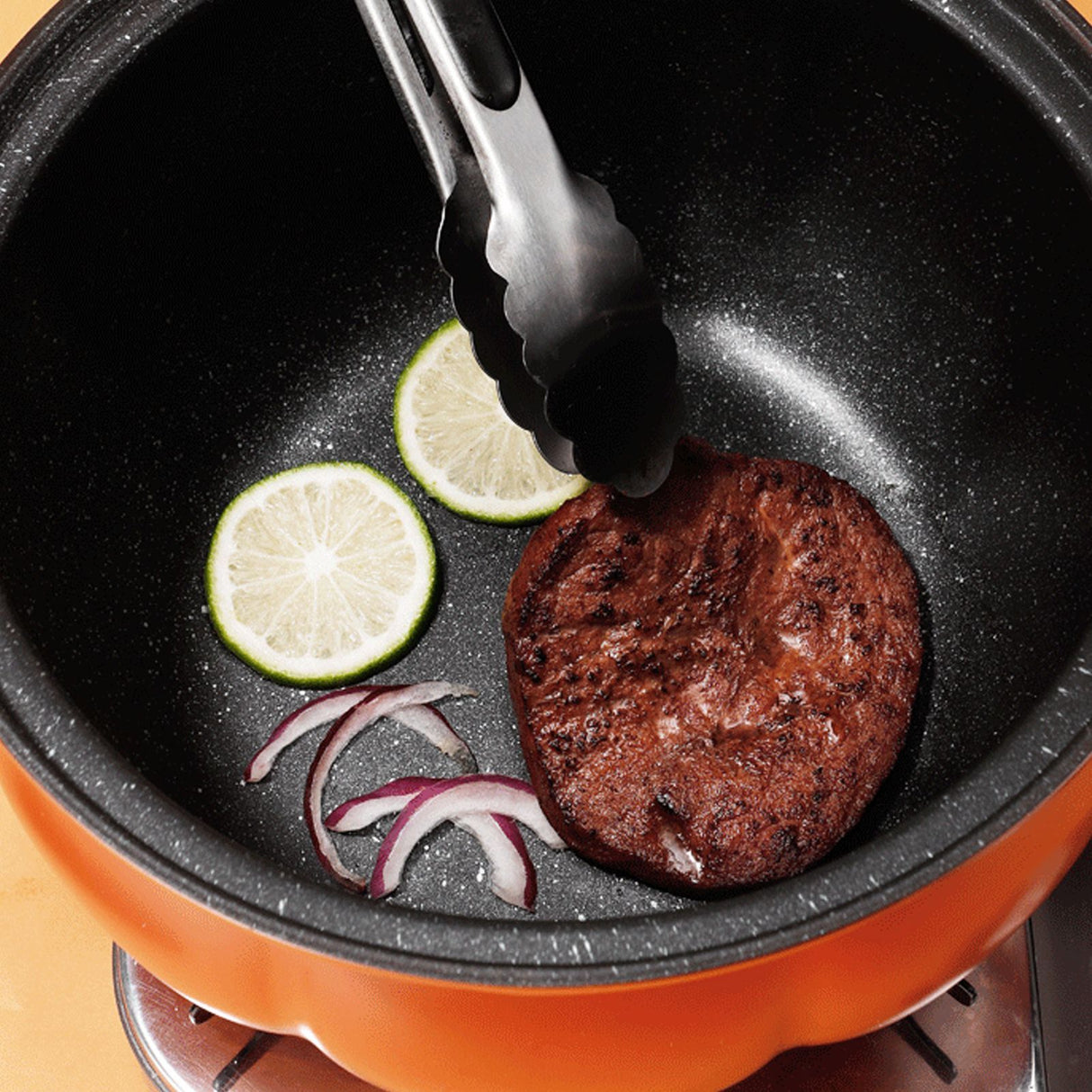 Micro Pressure Cooker Pumpkin Non Stick Multifunctional Soup Pot Gas Stove Universal Kitchen Tool with Glass Lid Brown 28cm