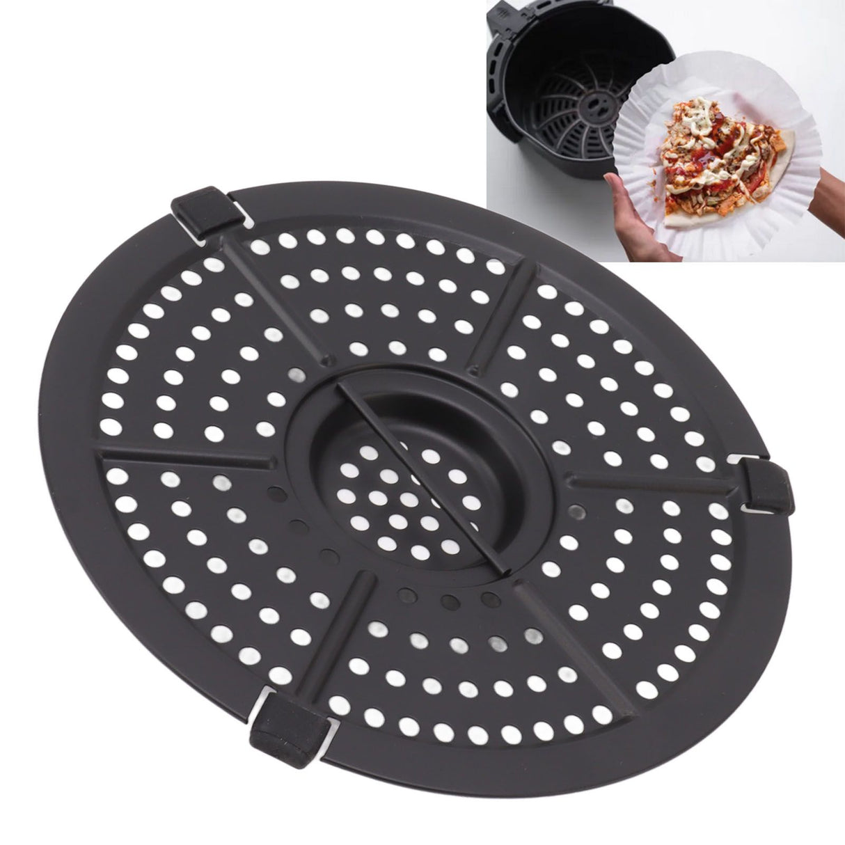 16cm Fryer Replacement Grill Pan Stainless Steel Fryer Grill Pan with Oil Brush for Kitchen