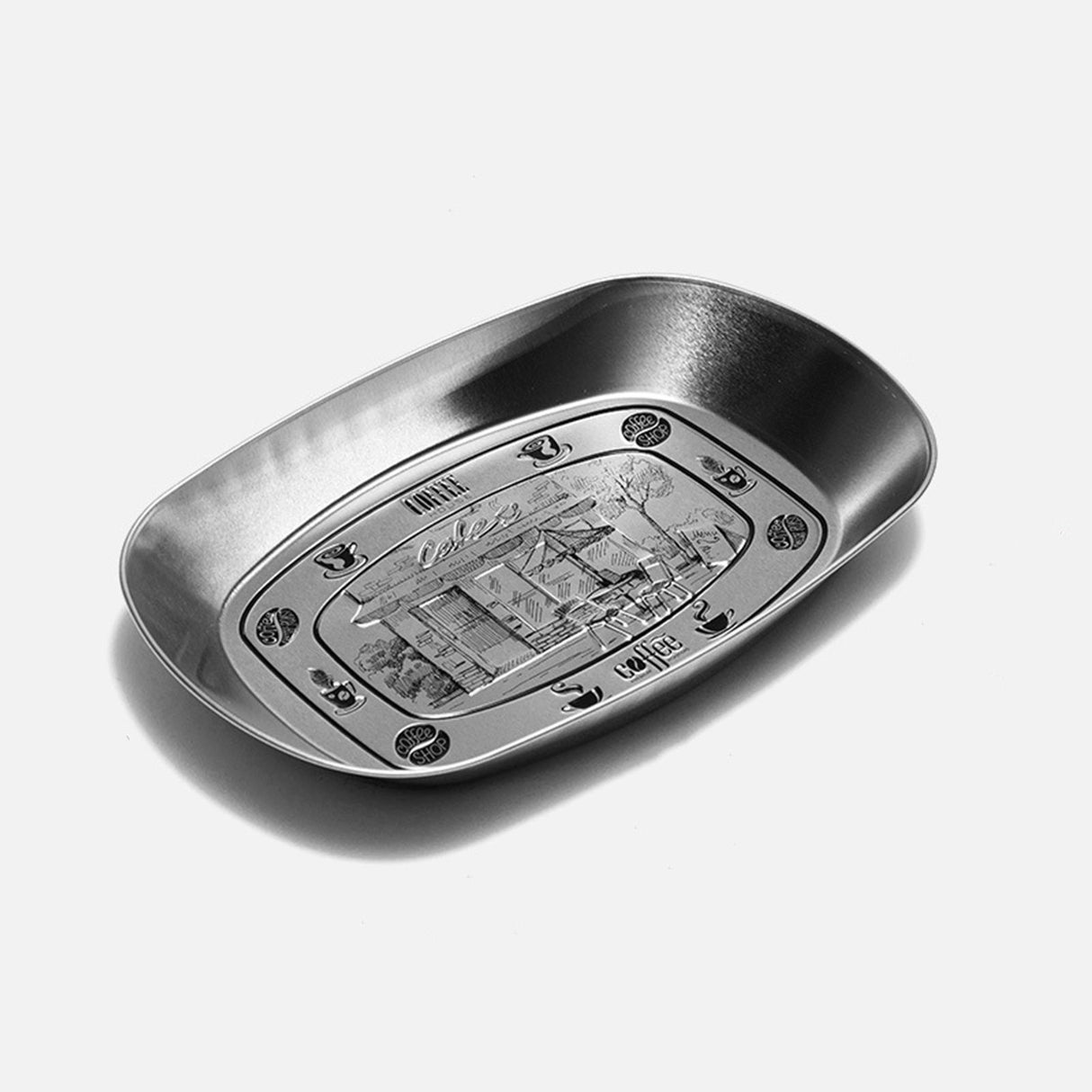 Camping Tinplate Outdoor Dinner Plate Multifunctional Kitchenware European Cutlery Portable Picnic Bowl Coffee Pattern
