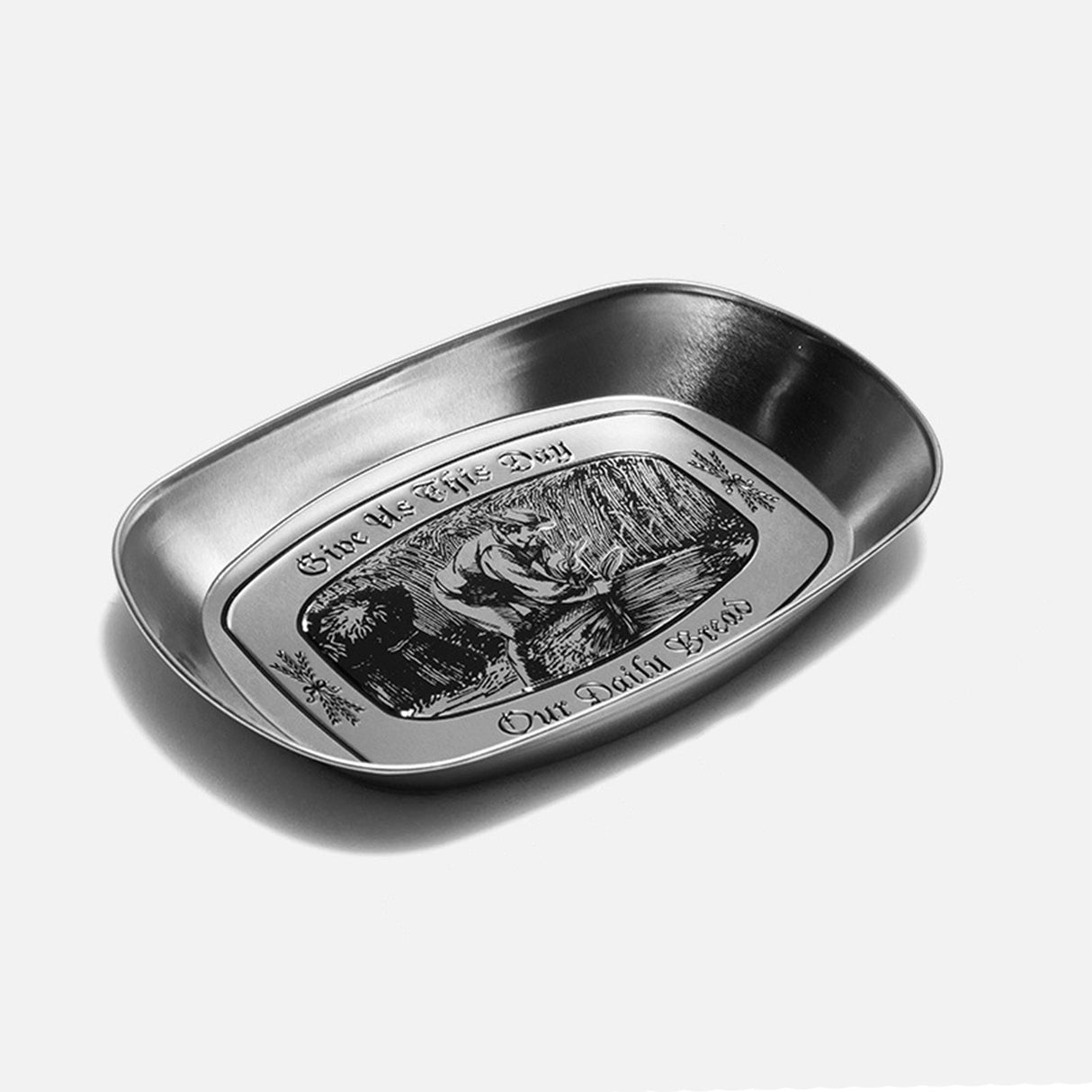 Camping Tinplate Outdoor Dinner Plate Multifunctional Kitchenware European Cutlery Portable Picnic Bowl Harvest Pattern