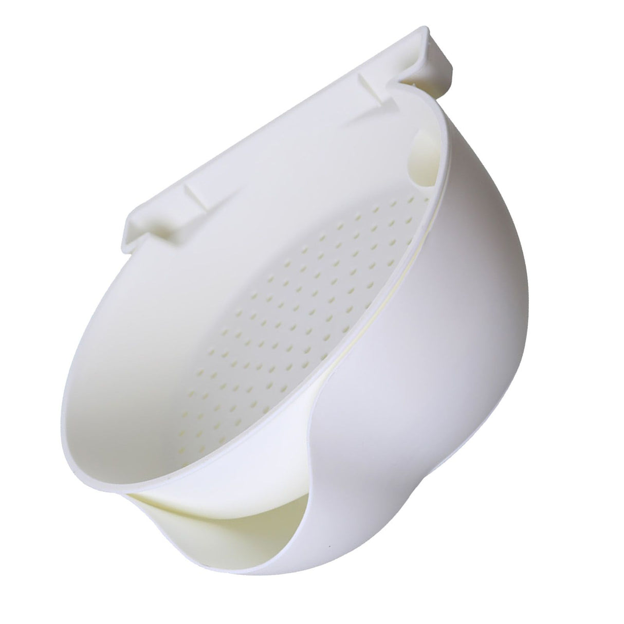 Strainer Bowl 2 Layer Fruit Colander Basket Plastic with Phone Bracket for Kitchen Food White